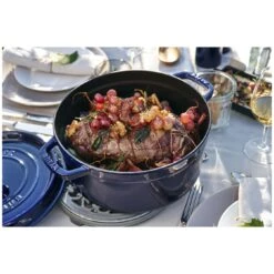 Staub Cocotte 26 Cm, Rund, Dunkelblau, Gusseisen -Staub 000011035