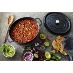 Staub Cocotte 27 Cm, Oval, Schwarz, Gusseisen -Staub 000017579