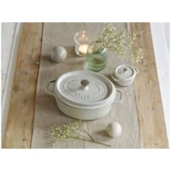 Staub Cocotte 23 Cm, Oval, Weisser Trüffel, Gusseisen -Staub 000019752