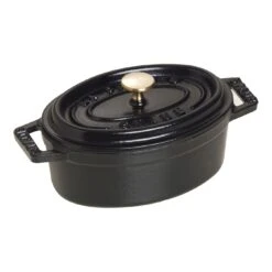 Staub Mini Cocotte 11 Cm, Oval, Schwarz, Gusseisen