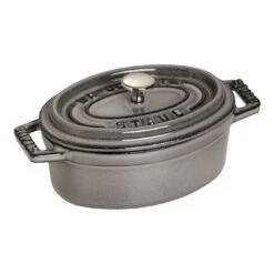 Staub Mini Cocotte 11 Cm, Oval, Graphit-Grau, Gusseisen