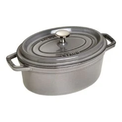 Staub Cocotte 23 Cm, Oval, Graphit-Grau, Gusseisen