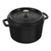 Staub Cocotte Tief 24 Cm, Rund, Schwarz, Gusseisen -Staub 40502285