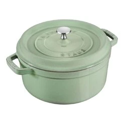 Staub Cocotte 24 Cm, Rund, Salbeigrün, Gusseisen