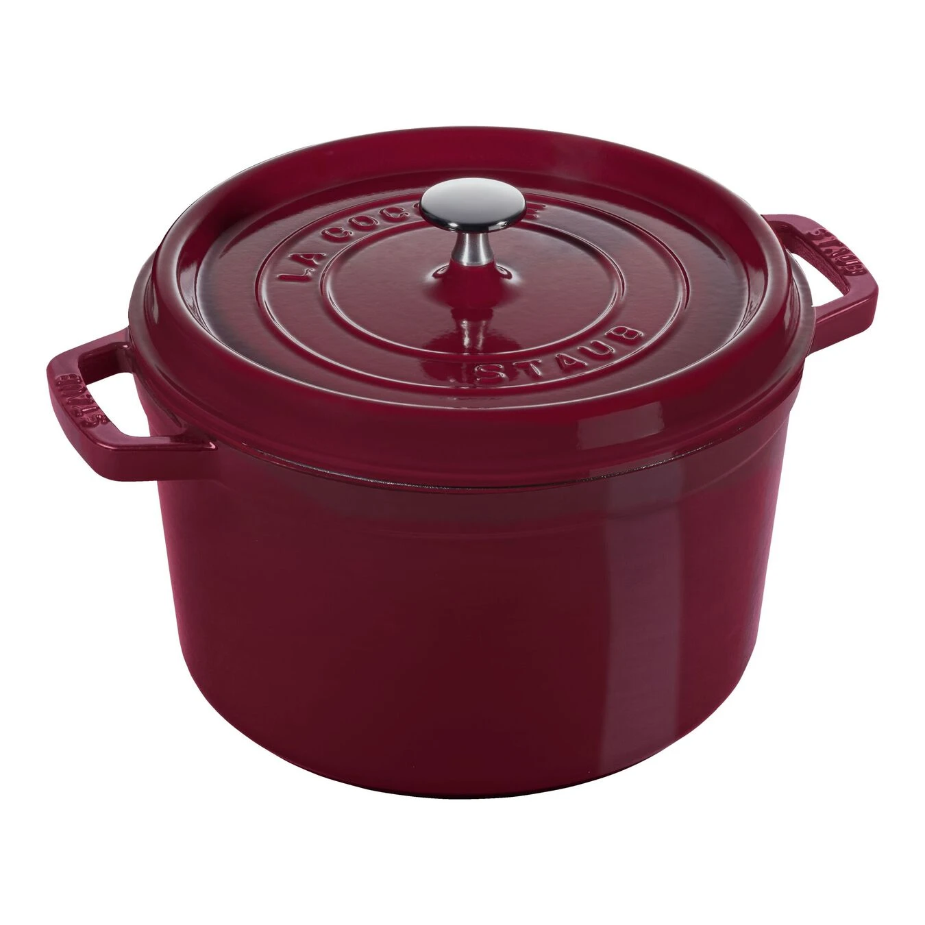 Staub Cocotte Tief 24 Cm, Rund, Bordeaux, Gusseisen 3 Staub Cocotte Tief 24 Cm, Rund, Bordeaux, Gusseisen