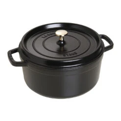 Staub Cocotte 26 Cm, Rund, Schwarz, Gusseisen