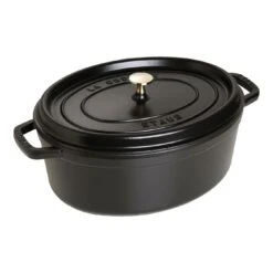 Staub Cocotte 33 Cm, Oval, Schwarz, Gusseisen