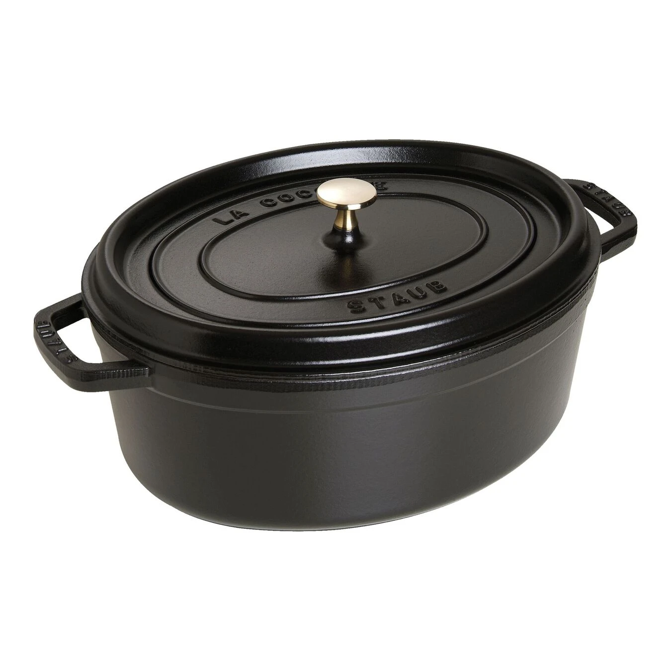 Staub Cocotte 33 Cm, Oval, Schwarz, Gusseisen 3 Staub Cocotte 33 Cm, Oval, Schwarz, Gusseisen