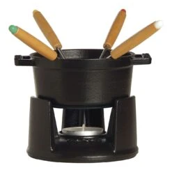 Staub Mini Fondue Set 10 Cm, Schwarz