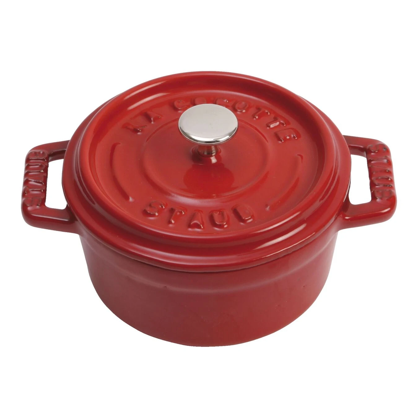 Staub Mini Cocotte 10 Cm, Rund, Kirsch-Rot, Gusseisen 3 Staub Mini Cocotte 10 Cm, Rund, Kirsch-Rot, Gusseisen