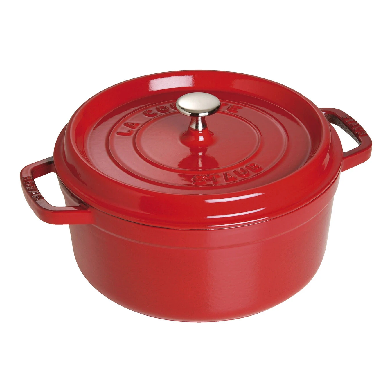 Staub Cocotte 24 Cm, Rund, Kirsch-Rot, Gusseisen 3 Staub Cocotte 24 Cm, Rund, Kirsch-Rot, Gusseisen