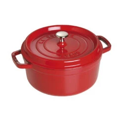Staub Cocotte 26 Cm, Rund, Kirsch-Rot, Gusseisen