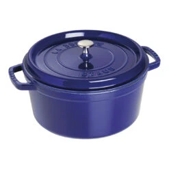 Staub Cocotte 28 Cm, Rund, Dunkelblau, Gusseisen