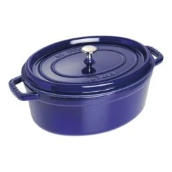 Staub Cocotte 31 Cm, Oval, Dunkelblau, Gusseisen