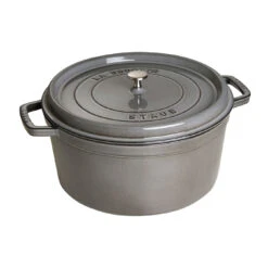 Staub Cocotte 30 Cm, Rund, Graphit-Grau, Gusseisen