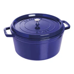 Staub Cocotte 30 Cm, Rund, Dunkelblau, Gusseisen