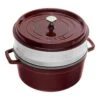 Staub Cocotte Mit Dämpfeinsatz 26 Cm, Rund, Grenadine-Rot, Gusseisen