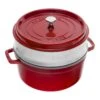 Staub Cocotte Mit Dämpfeinsatz 26 Cm, Rund, Kirsch-Rot, Gusseisen -Staub 40510601