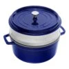 Staub Cocotte Mit Dämpfeinsatz 26 Cm, Rund, Dunkelblau, Gusseisen -Staub 40510604