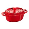 Staub Mini Cocotte 10 Cm, Oval, Kirsch-Rot, Keramik