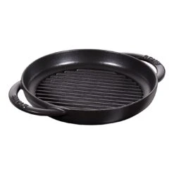 Staub Pure Grill 23 Cm, Rund, Schwarz, Gusseisen