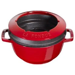 Staub Fondue Set, 18cm, Kirschrot Innen Cremefarben 18 Cm, Kirsch-Rot -Staub 40511 974 0 4