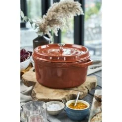 Staub Cocotte 26 Cm, Rund, Zimt, Gusseisen -Staub 424418894