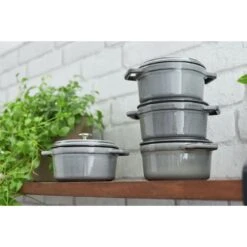 Staub Cocotte 16 Cm, Rund, Graphit-Grau, Gusseisen -Staub 750032233