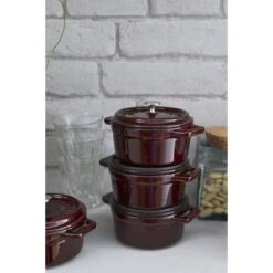 Staub Mini Cocotte 10 Cm, Rund, Grenadine-Rot, Gusseisen -Staub 750032262