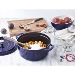 Staub Cocotte 26 Cm, Rund, Dunkelblau, Gusseisen -Staub 750036210
