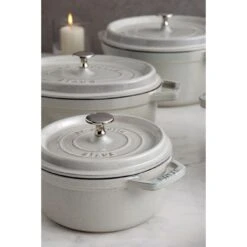 Staub Cocotte 20 Cm, Rund, Weisser Trüffel, Gusseisen -Staub 750037881