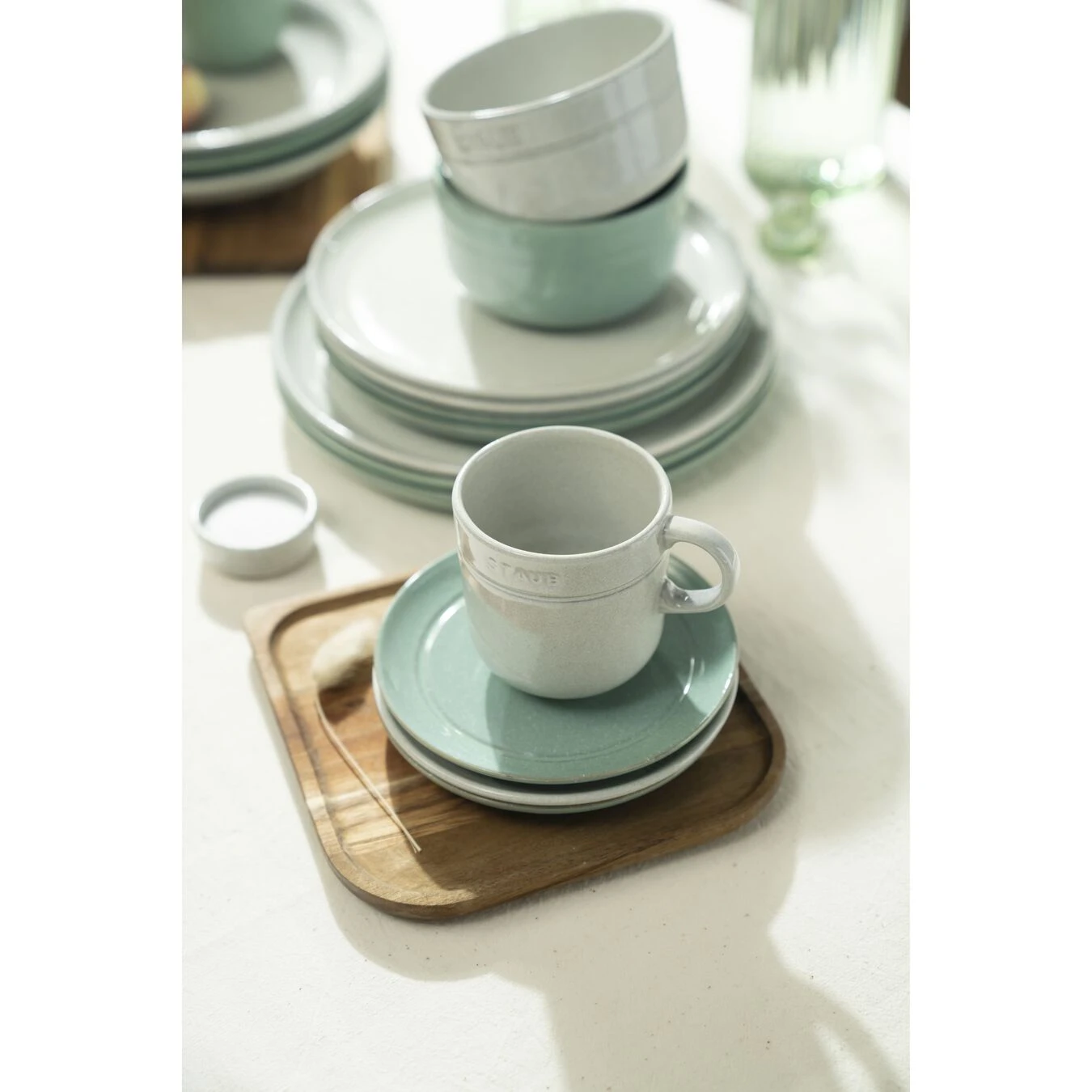 Staub Teller Flach 15 Cm, Keramik, Salbeigrün 6 Staub Teller Flach 15 Cm, Keramik, Salbeigrün – Bild 4